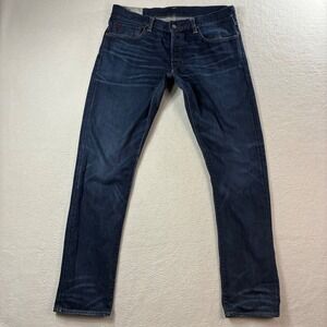 Polo Ralph Lauren Sullivan Slim Fit Jeans Men 36x33 Blue Dark Wash Faded Whisker